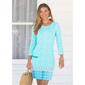 Cabana Life Womens Aqua Blue Tunic Dress Size M Beach Summer Vacation